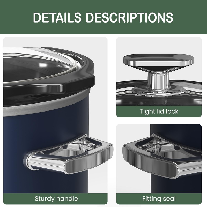 2 QT Small Slow Cooker, 3 Adjustable Temp, Upgraded Ceramic