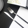 JASHII 18/10 Black Handle Flatware Silver Silverware Set 304 Stainless