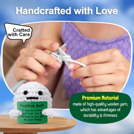 Golf Gifts Funny Positive Golf Ball Crochet Gag Gift Ideas, Emotional Support Presents for Men Women Golfers Dad Fathers Easter Basket Stuffers Coworkers Christmas Birthday Valentines Day