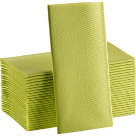 Kiwi Green Paper Napkins | Linen Feel Guest Disposable Cloth Like Dinner Napkins | Hand Towels | Soft, Absorbent, Paper Hand Napkins for Kitchen, Bathroom, Parties, Weddings, Dinners | 50 Pack