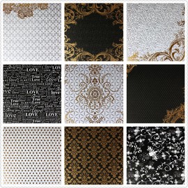 DESEACO Vintage Scrapbook Paper Pad 8" x 8" for Origami, Wrapping, Craft, Card Making, Damask Art, Alphabet, Photo Frame Album, Handmade Decorative Die Cuts Background