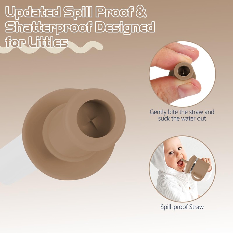 EsOfficce Stainless Steel Baby Sippy Cups, 7.4 Oz Spill Proof