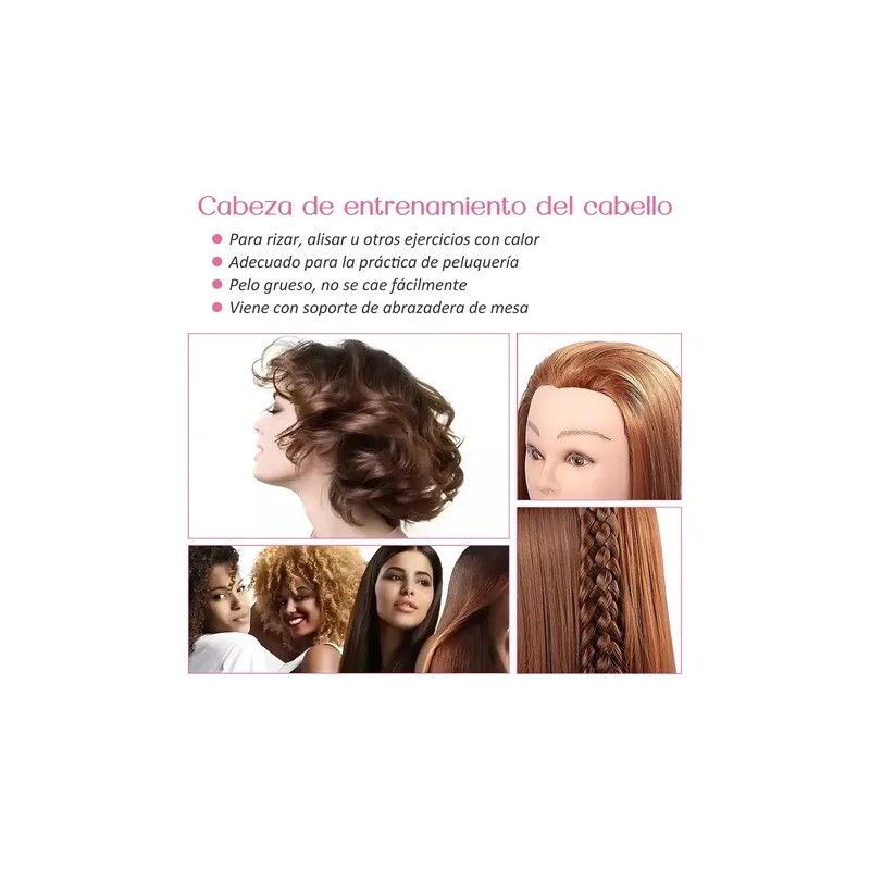 Cabeza De Entrenamiento De Maniquí De Peluquería 24 Pulgadas
