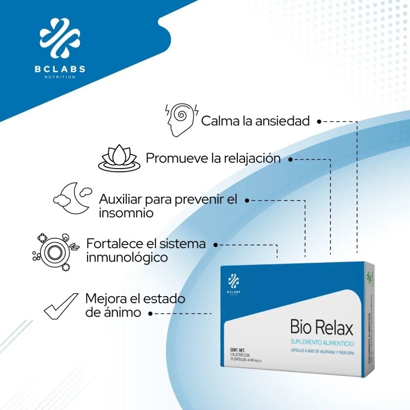 Biorelax, Bc Labs, Coadyuvante Para La Estrés Y Ansiedad Sabor