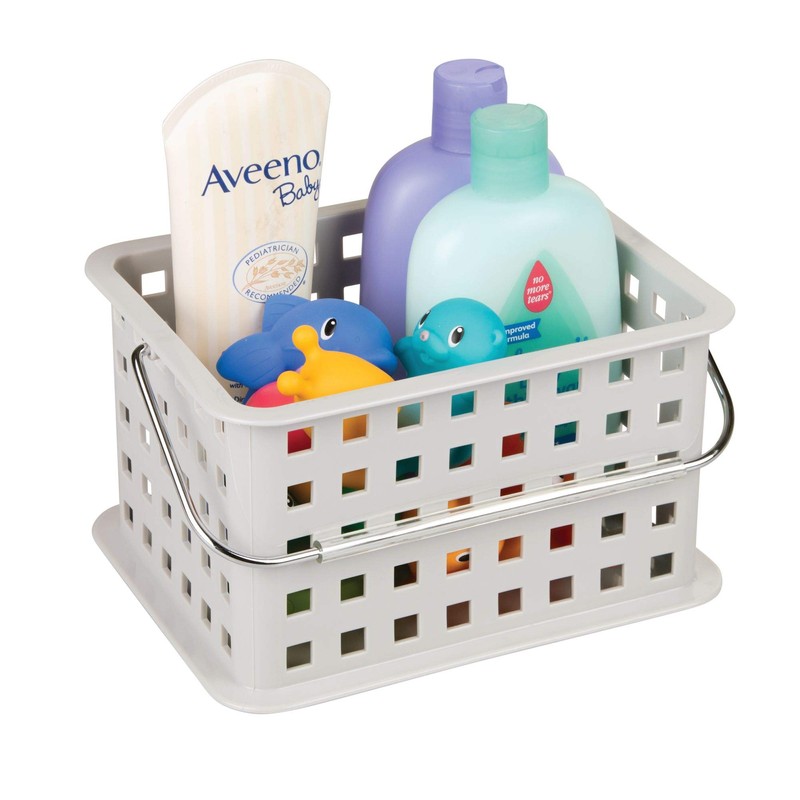 iDesign 61226EU Kunststoff-Ablagekorb für Küche, Bad, Büro, Schrank, hellgrau