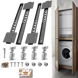 Loodmeo Cabinet Pocket Door Slide,for Cabinet Pocket Door Hardware,Pocket Door Slides for Kitchen Furniture Cabinet Doors, Silent and Smooth, Complete Accessories, Easy installation-20inch2set