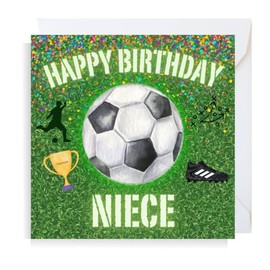 Second Ave Football Niece Square Children's Kids Birthday Greeting Card for Girl