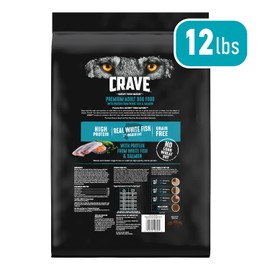 CRAVE Grain Free Adult High Protein Natural Dry Dog Food with Protein from Salmon and Ocean Fish, 12 lb. Bag