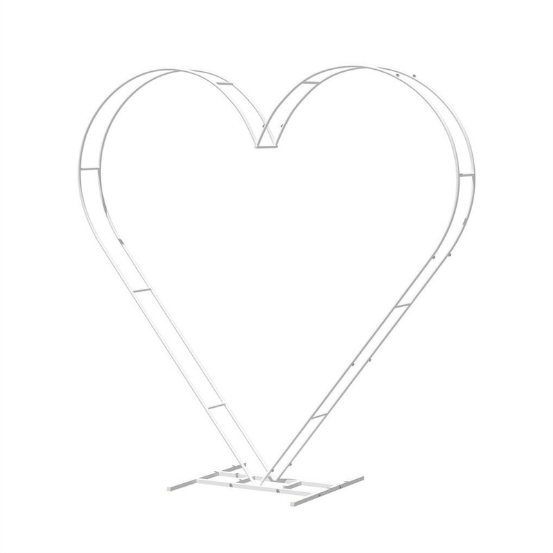 SUSIRE Wedding Arch Stand White Heart Shape Double Layers Wedding