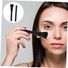 Baluue 2pcs Double-layer Fiber Blush Highlight Makeup Brush Flat-head Design