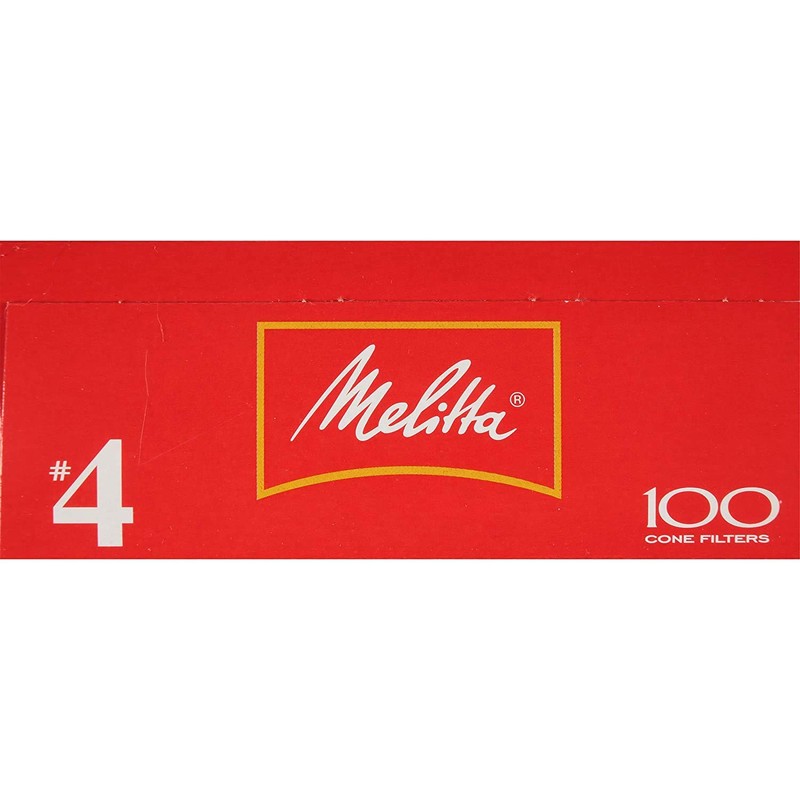 Melitta #4 Cone Coffee Filters, White, 100 Total Filters Count