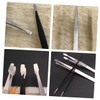 Mipcase 3pcs Stainless Steel Stamp Tweezers for False Eyelash Application