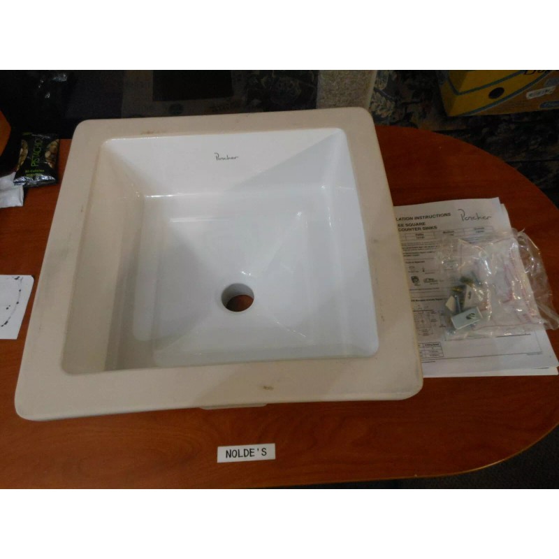 Porcher Marquee Undercounter Lavatory Medium Square Sink 12080-00.001 ( DN6293)