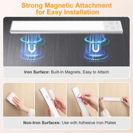 Gritin 10.2inch Under Cabinet Lighting Rechargeable -84 LED Super Bright,3-Col