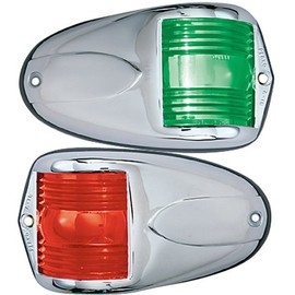 Perko Vertical Surface Mounted Boat Side Light (Pair) 12V 1264DP0CHR