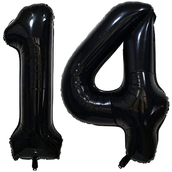 Tellpet Black Number 14 Balloon, 40 Inch