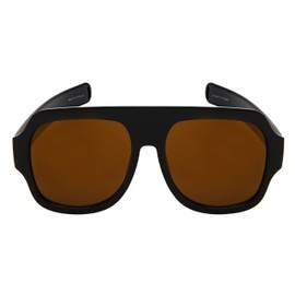 Edge I-Wear Square Sunglasses for Women Men Aviator Sunglasses Flat Top 541095-KGM-2(BLK.kgm)