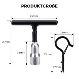 MOGADEE® Screw Hooks, Black, Hooks for Screwing 20 Pieces Ceiling Hooks + 1 Piece Hook Screwdriver, Screw Hook with Secure, Hook Screws for Hanging Plant Baskets