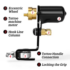 Rotary Tattoo Machine Gun Motor, ATOMUS Tattoo Machine Shader & Liner for Body Art Tattoo Artists Beginners (Black)