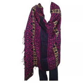 TDbN | Tribal Designs by Neela Throw / Wrap | Yak + Sheep Wool Blend | Nepal | Handmade | Tribal Design | Navy