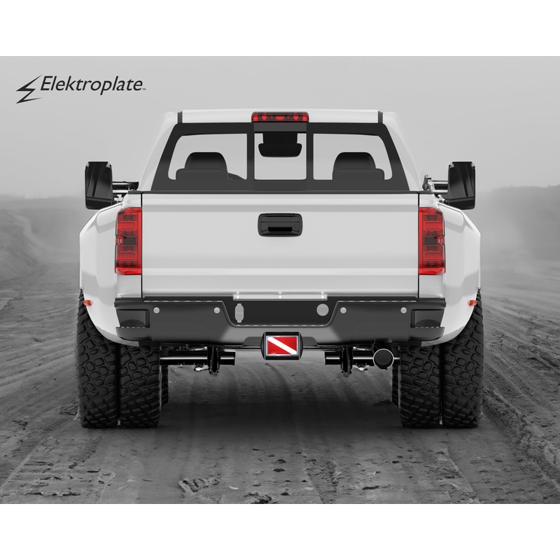 Elektroplate Scuba Dive All Metal Black Hitch Cover for Trucks