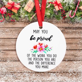 pink partesr Gifts for Coworkers, May You Be Proud of The Work You Do Coworker Ornament, Coworker Christmas Ornaments Gifts, Coworker Gifts for Women, Appreciation Gifts for Coworkers, Coworker Gifts