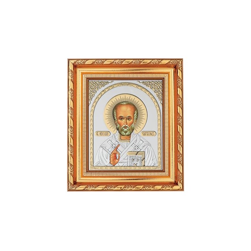 NKlaus Saint Nicholas Wonderworker Icon in Frame with Glass 14