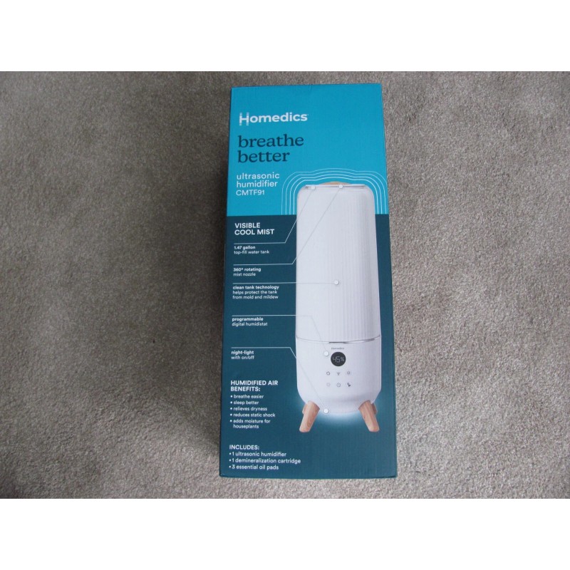 HoMedics Breathe Better Cool Mist Ultrasonic Top-Fill Humidifier w/ Aromatherapy