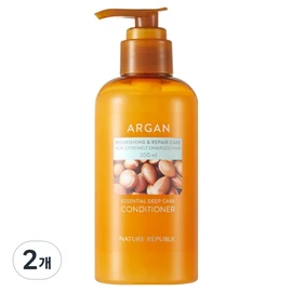 Nature Republic Argan Essential Deep Care Conditioner, 2 units, 300ml / 네이처리퍼블릭 아르간 에센셜 딥케어 컨디셔너, 2개, 300ml