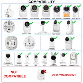 Baby Monitor Floor Stand Mount Compatible with Vtech VM819, Advanced HQ Max, New VM901, RM7764HD, RM5467HD Baby Monitor, Baby Camera Stand Holder with Height Adjustable, Out of Baby Reach, More Safety