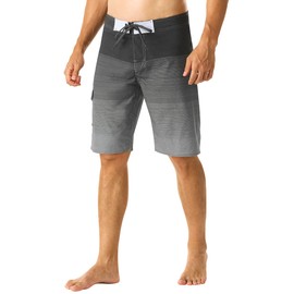unitop Men's Surfing Suits Quick Dry Casual Beach Board Shorts with Mesh Lining Gray-343 38