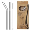 Xolixorium Reusable Straws 4-Pack Stainless Steel Drinking Set, 10.5 inch
