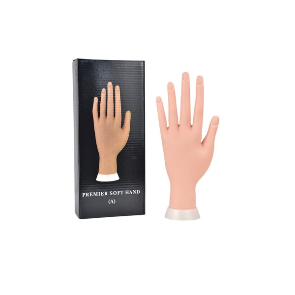 Manicure Practice Hands & Fingers Nail Hand Practice Model Flexible Movable Soft Plastic Hand for Fake Nail Art Starter Training