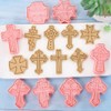 8 Pieces Cute Christian Cross Cookie Cutters Plastic Cookie Stamps