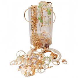 DAECHAO 45-55 Pieces Mystery Jewelry Jar, Surprise Jewelry Box for womenMystery Earrings & Necklace Unboxing Kit with Unique Designs, Unique Birthday Gifts for Women