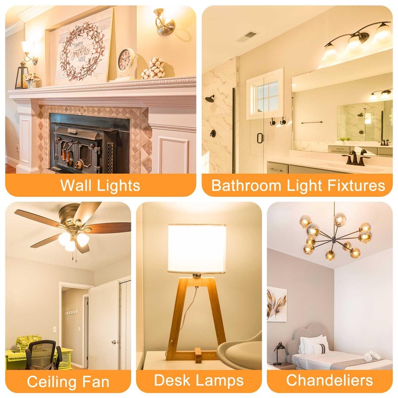 ZHENMING E12 LED Bulb Dimmable Replacement 75 Watt Light Bulbs,