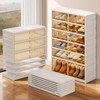 EHAMILY Wide 6-Tier Foldable Shoe Rack Organizer, 18 Pairs, White