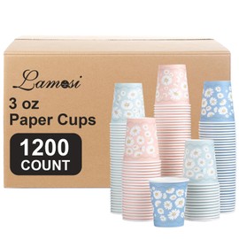 Lamosi 3 oz Bathroom Cups 1200 Pack, 3 oz Paper Cups, Mouthwash Cup, Mini Paper Cup for Parties, Picnics, Barbecues, Travel and Events