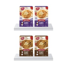 Katz Gluten Free English Muffin Variety Pack | 2 x Plain, 2 x Cinnamon Raisin | Dairy, Nut and Gluten Free | Kosher (4 Muffins per Pack)