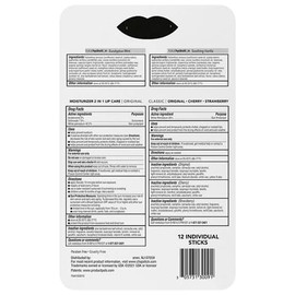 Lip Balm Variety Pack (Original, Cherry, Strawberry, Moisturizer & Total Hydration) - 12 count.