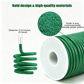 FURLINGDA Flexible Garden Plant Ties - 66ft Soft & Reusable Plant Wire, 3.5mm Twist Tie for Climbing Plants, Vegetables & Flowers, Waterproof Indoor Outdoor Plant Support Training Wire