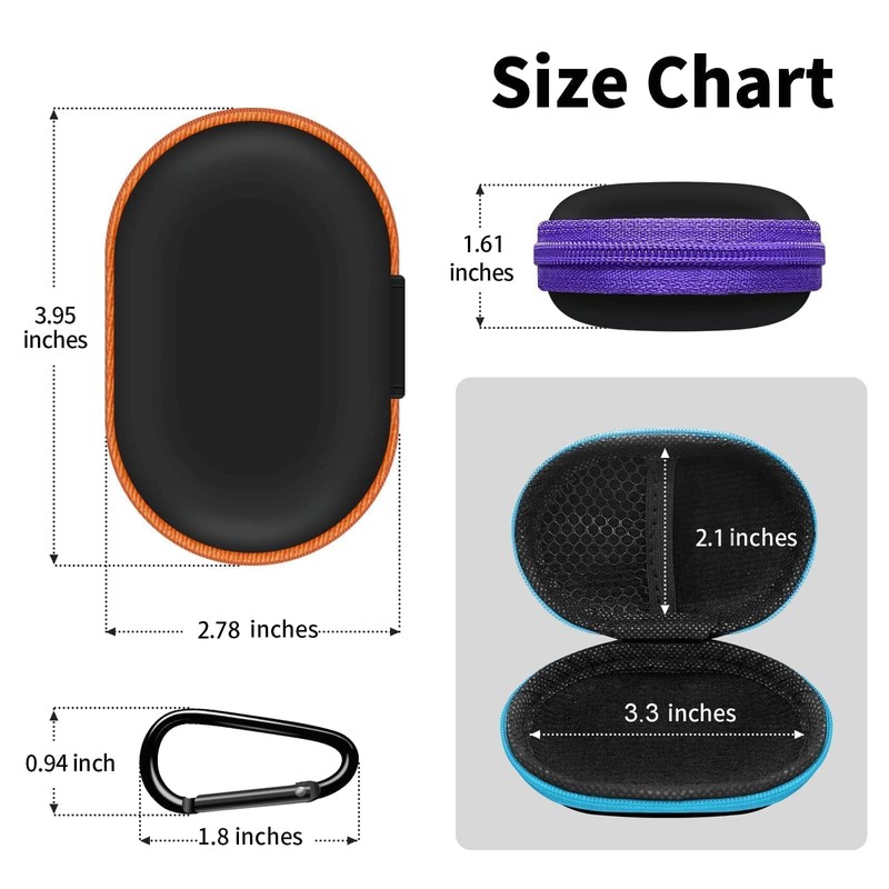 MOLOVA for Earbuds Carrying Case, Small Oval Storage Cases, Tech