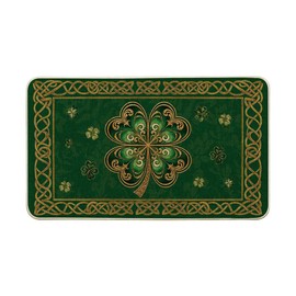 Artoid Mode Green Cloisonne Clover St. Patrick's Day Doormat, Home Decor Low-Profile Switch Rug Door Mat Floor Mat for Indoor Outdoor 17x29 Inch