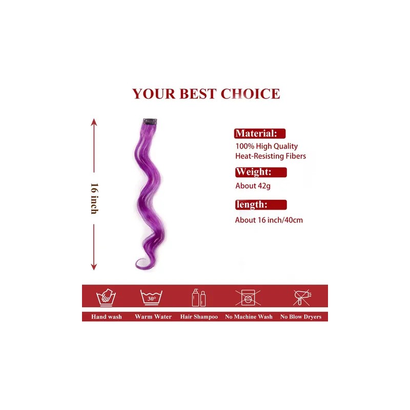 Extensiones De Cabello Coloridas Con Clip Para Fiestas Para