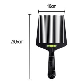 Blackomb Flat Top Comb Hair Cutting with Spirit Level - Topper Hair Comb Hairdresser Barber Aid Hairdressing Comb - Black
