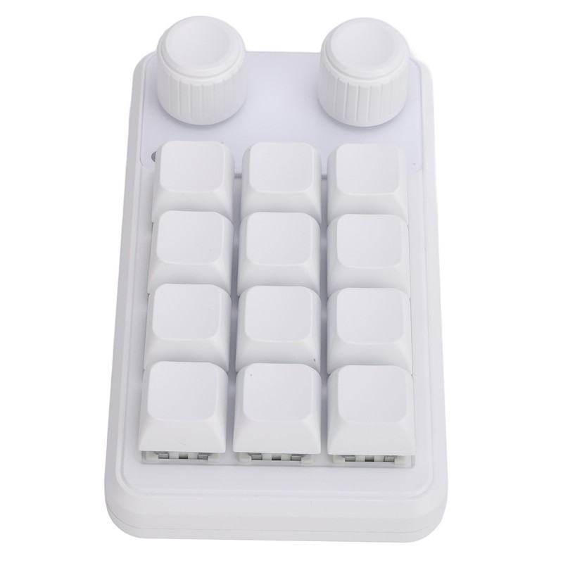 12 Keys Small Keyboard with Dual Knobs and RGB Light