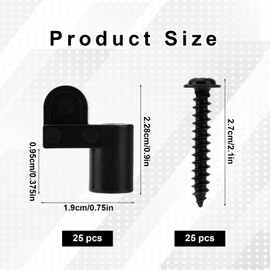 25pcs 3/8in Nylon Window Screen Clips with Screws, Durable Secure Fasteners for Offset Storm Windows, Storm Panels, and Window Screen Clamp Holder Hardware (Black)