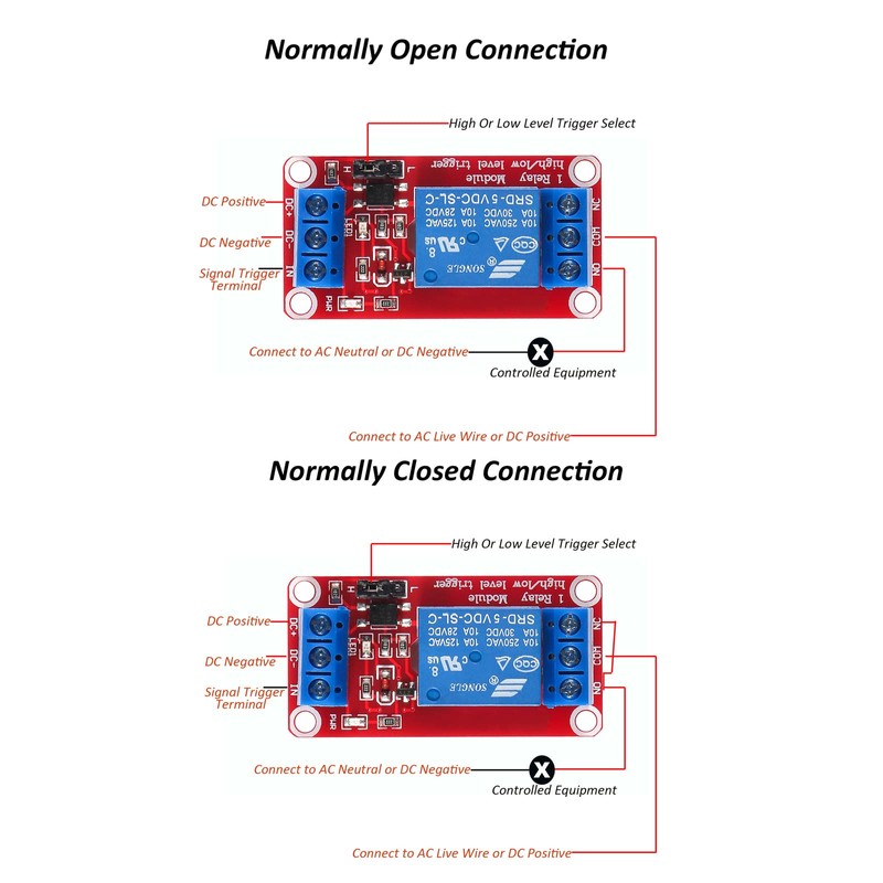DIANN 10pcs DC 5V Relay Module 1 Channel Relay Board