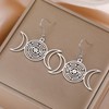 LIKGREAT Triple Moon Goddess Earrings Stainless Steel Hecate's Wheel Hoop