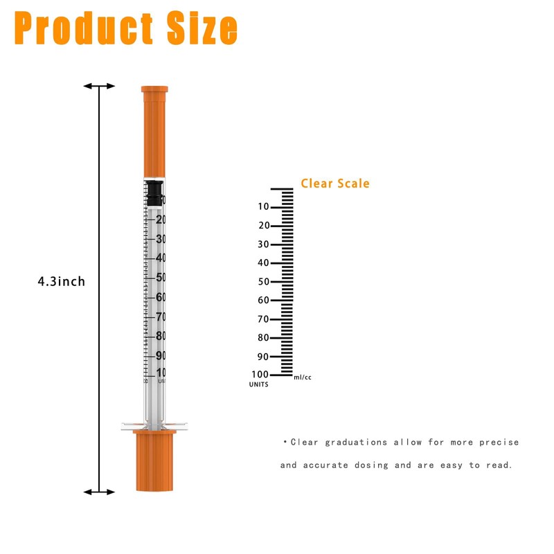 20 Pack 0.5ml 30Gx8mm Disposable Measuring & Dispensing Tools, Individually